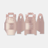 Roos Gouden Glitter Cadeaudoos met Aangepaste Teks Bedankdoosjes (Uitgevouwen)