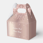 Roos Gouden Glitter Cadeaudoos met Aangepaste Teks Bedankdoosjes (Voorkant Zijde)