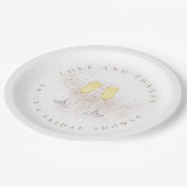 Roos gouden glitter champagne fluiten Vrijgezellen Papieren Bordje (Gekanteld)