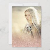 Roos gouden glitter chic script blush Sweet 16 fot Kaart (Achterkant)