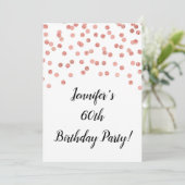 Roos Gouden Glitter Confetti 60 en Fabulous Kaart (Staand voorkant)