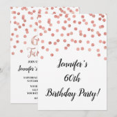 Roos Gouden Glitter Confetti 60 en Fabulous Kaart (Voorkant / Achterkant)