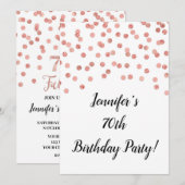 Roos Gouden Glitter Confetti 70 en Fabulous Kaart (Voorkant / Achterkant)