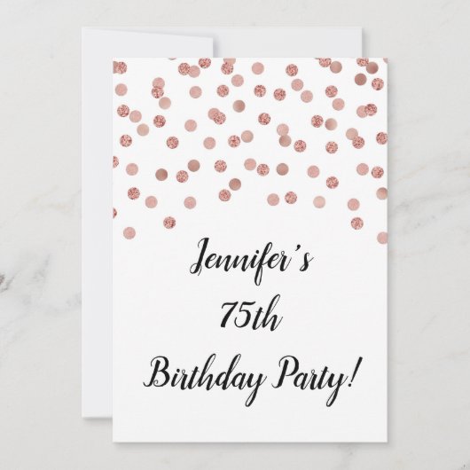 Roos Gouden Glitter Confetti 75 en Fabulous Kaart (Voorkant)