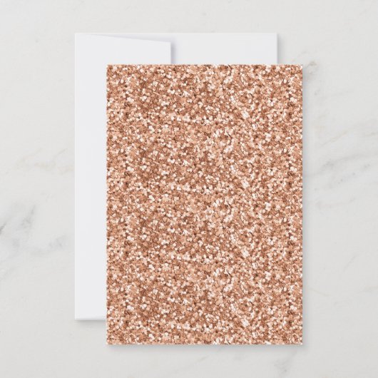 Roos gouden glitter Confetti glam bruiloft recepti Kaart (Achterkant)