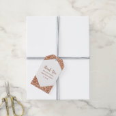 Roos Gouden Glitter Confetti Glamour Dank u Cadeaulabel (Met Touw)