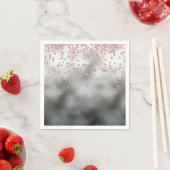 Roos gouden glitter confetti op zilver servetten (Insitu)