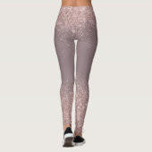 Roos gouden glitter Confetti stof Leggings (Achterkant)