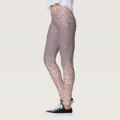 Roos gouden glitter Confetti stof Leggings (Links)