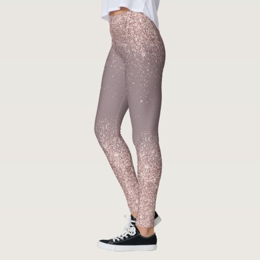 Roos gouden glitter Confetti stof Leggings (Links)