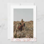 Roos gouden glitter confetti witte trouwfoto kaart (Achterkant)