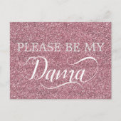 Roos Gouden Glitter Dama Quinceanera Dama Voorstel Uitnodiging Briefkaart (Voorkant)