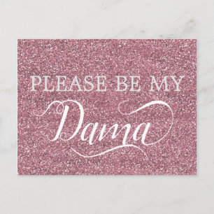 Roos Gouden Glitter Dama Quinceanera Dama Voorstel Uitnodiging Briefkaart
