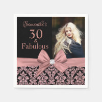 Roos gouden glitter damask 30e verjaardag foto