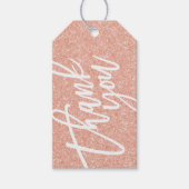 Roos gouden glitter dank u geschenk label cadeaulabel (Voorkant)