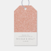 Roos gouden glitter dank u geschenk label cadeaulabel (Achterkant)