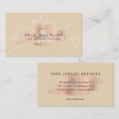 Roos Gouden Glitter Diamanten Juweel Sieraden Desi Visitekaartje (Voorkant / Achterkant)