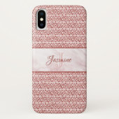 Roos gouden Glitter Diamantpatroon Monogram Case-Mate iPhone Case (Achterkant)