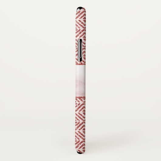 Roos gouden Glitter Diamantpatroon Monogram Case-Mate iPhone Case (Achterkant / rechts)