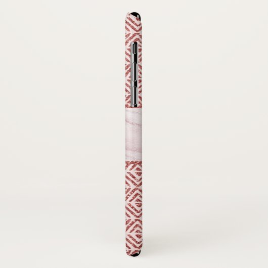 Roos gouden Glitter Diamantpatroon Monogram Case-Mate iPhone Case (Achterkant/links)