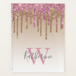 Roos Gouden Glitter Drips Ombre Monogram 2024 Planner<br><div class="desc">Moderne, girly roos gouden glitter druppelt gouden ombre achtergrond spiraal elk jaar afspraakje en 2024 planner. Dit ontwerp is voorzien van blush roze roségoud en donkergeel glitter druppels op goudbruin wit ombre achtergrond met naam en monogram tekst sjabloon. Perfect vrouwelijk meisjescadeau voor verjaardagsfeestje, bruiloft, vrijgezellenfeest, lief 16 verjaardagsfeestje en baby...</div>