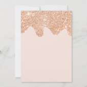 Roos gouden glitter druppels chique roze meisje ba kaart (Achterkant)