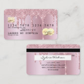 Roos gouden glitter druppels Credit Kaart goud hol Visitekaartje (Voorkant / Achterkant)