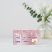 Roos gouden glitter druppels Credit Kaart goud hol Visitekaartje (Staand voorkant)