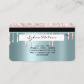 Roos gouden glitter druppels Credit Kaart goud hol Visitekaartje (Achterkant)