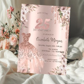 Roos Gouden Glitter Druppels Dress Floral 25e Verj Kaart