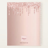 Roos gouden glitter druppels foto 2024 planner (Achterkant)