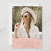 Roos gouden glitter druppels foto neon roze Sweet  Kaart (Achterkant)