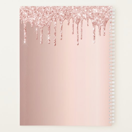 Roos gouden glitter druppels foto planner (Achterkant)