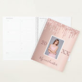 Roos gouden glitter druppels foto planner (Display)