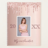 Roos gouden glitter druppels foto planner (Voorkant)