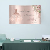 Roos Gouden Glitter Druppels, Kledingbloemen Sweet Spandoek (Beurs)