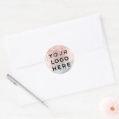 Roos gouden glitter druppels marmer bedrijf Logo Ronde Sticker (Envelop)