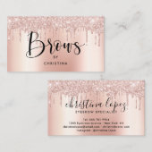 Roos gouden glitter druppels metallic elegante wen visitekaartje (Voorkant / Achterkant)