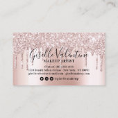 Roos gouden glitter druppels metallic make-up kaps visitekaartje (Achterkant)