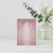 Roos Gouden Glitter Druppels Sieraden Display Kaar Visitekaartje (Staand voorkant)