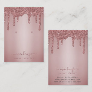 Roos Gouden Glitter Druppels Sieraden Display Kaar Visitekaartje