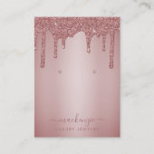 Roos Gouden Glitter Druppels Sieraden Display Kaar Visitekaartje (Voorkant)