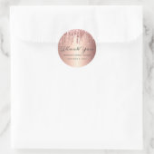 Roos gouden glitter druppels Vrijgezellenfeest dan Ronde Sticker (Tas)