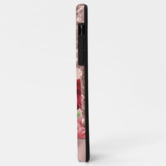 Roos Gouden Glitter Druppelt  Roos Bloemen Naam Case-Mate iPhone Case (Achterkant/links)