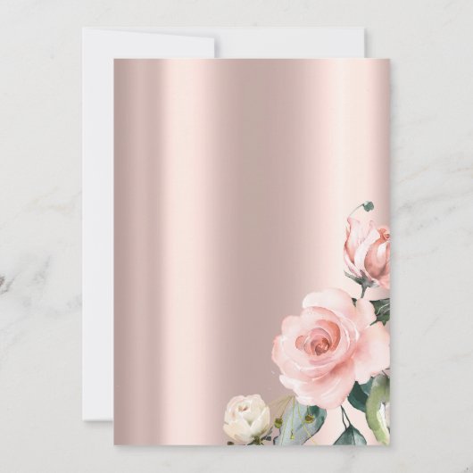 Roos Gouden Glitter Druppelt Rozen 50ste Verjaarda Kaart (Achterkant)