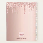 Roos Gouden Glitter Druppelt Salon Afspraken 2026 Planner (Achterkant)
