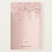 Roos gouden glitter druppelt salonafspraken planner (Achterkant)