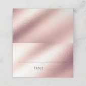 Roos Gouden Glitter Elegant Zacht Roze Bruiloft Plaatskaartje (Buitenkant ongevouwen)