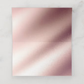 Roos Gouden Glitter Elegant Zacht Roze Bruiloft Plaatskaartje (Binnenkant ongevouwen)
