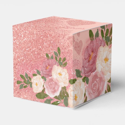 Roos gouden glitter en glam op maat bedankdoosjes (Achterkant)